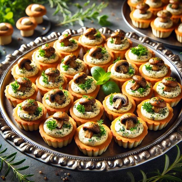 Закуска с грибами и сливочным сыром