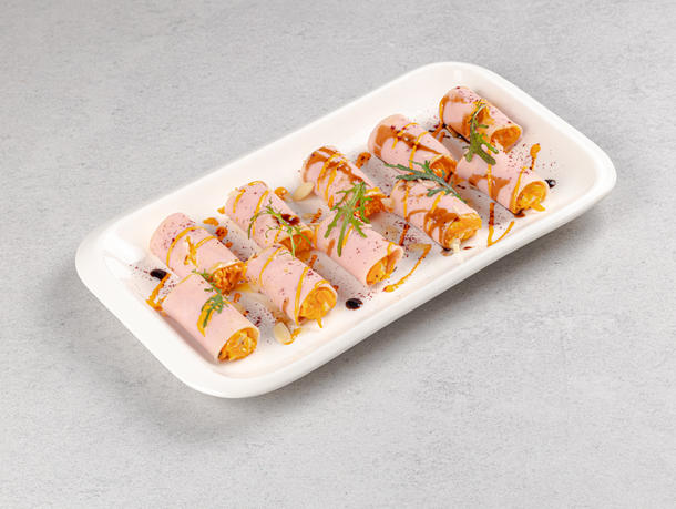 Рулетики из ветчины с сырной начинкой Рулетики из ветчины с сырной начинкой